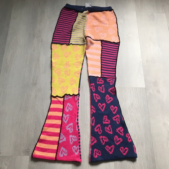 THE RAGGED PRIEST WOMENS PANTS KNIT PATCHWORK WORK SMALL - Picture 2 of 14